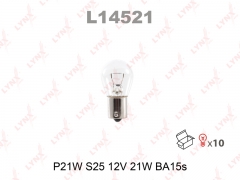 L14521 LYNXauto Лампа накаливания P21W S25 12V 21W BA15S 